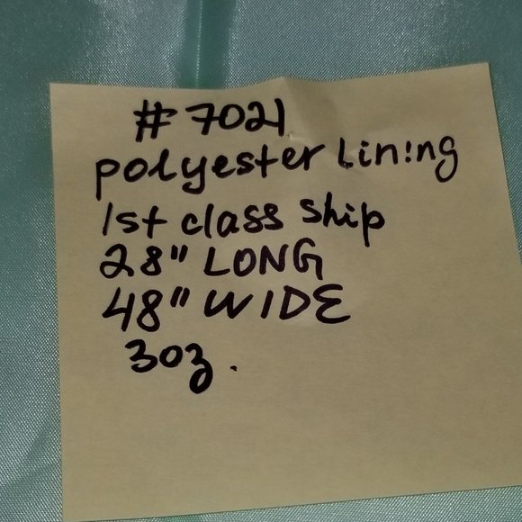 #7021 New Light Green Polyester Lining Cut of Fabric. Beautiful fabric. - Picture 2 of 3